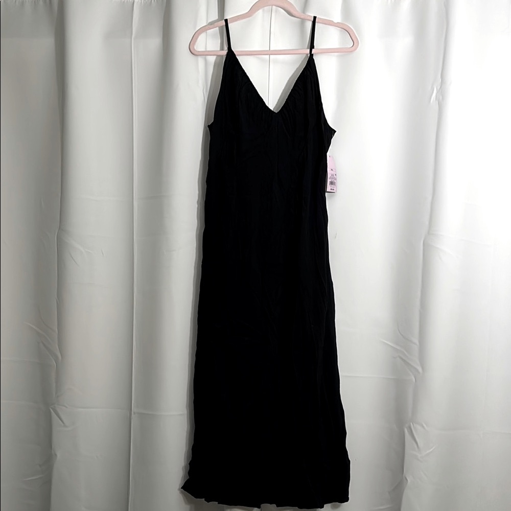 Wild Fable Black Maxi Slip Dress with Cutout Back